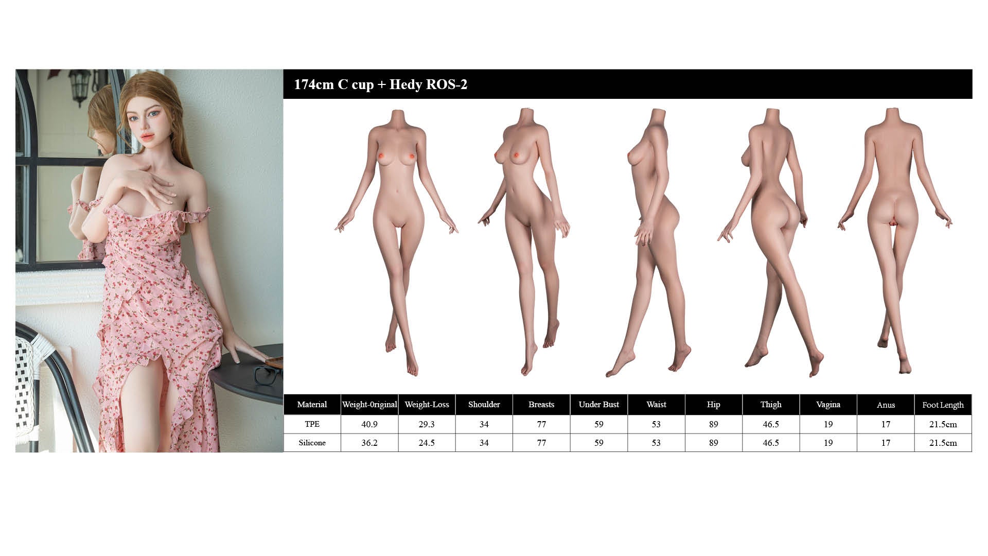 Vilja seksinukke (Starpery 174 cm c-cup TPE+silikoni)