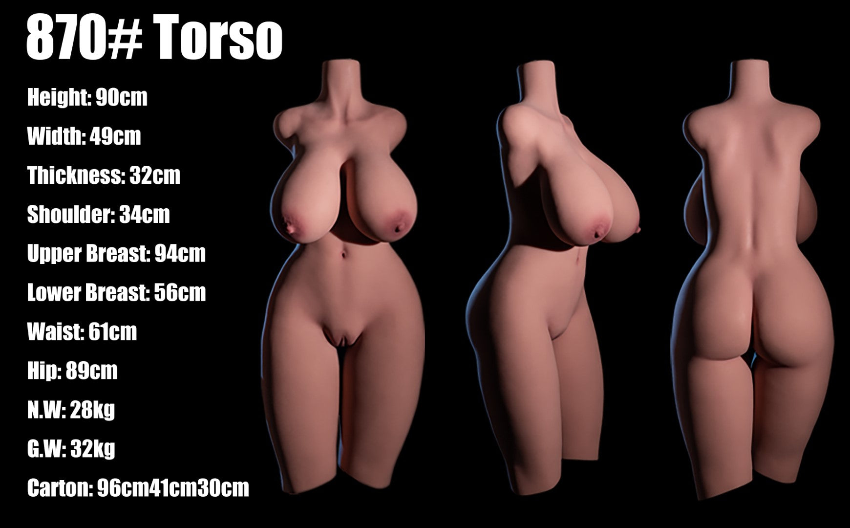 Berber vartalo seksinukke (Climax Doll Classic 90 cm L-cup TPE) EXPRESS