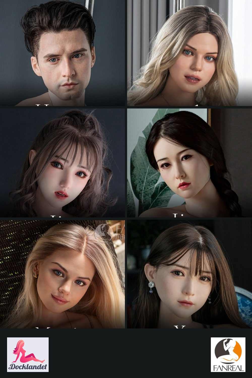 Ylimääräinen pää (Fanreal Doll silikoni Alkuperäinen)