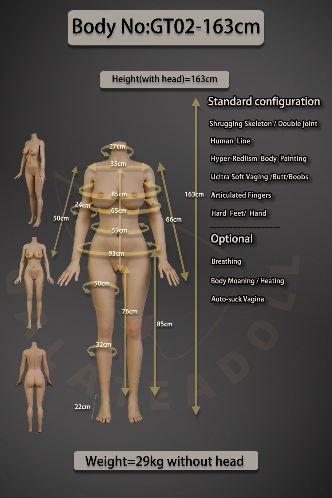 Mariana Sexdocka (Galatea Doll 163cm D-Kupa #061 Silikon)