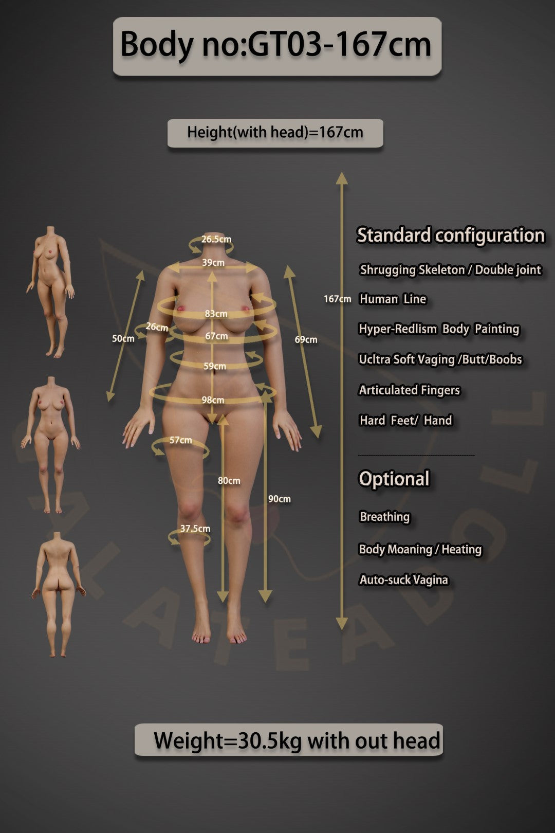 Vaahtera seksinukke (Galatea Doll 167cm D-cup #043 silikoni)