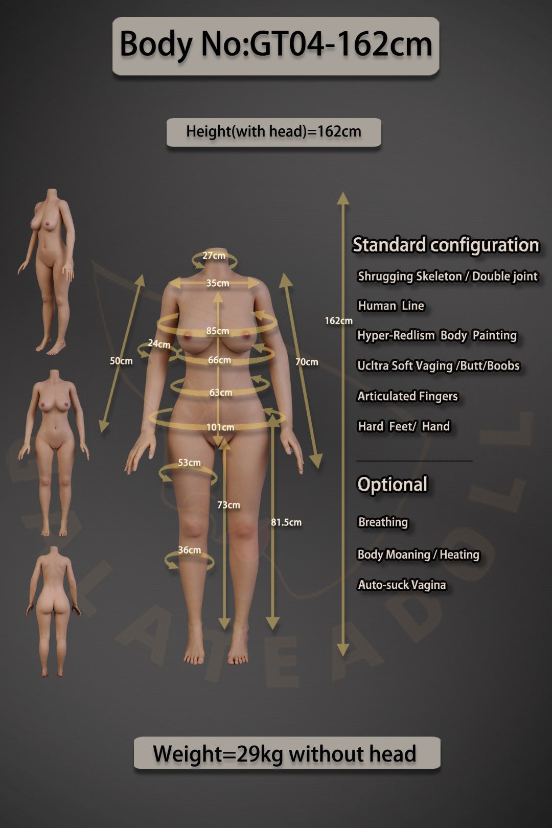 Matilda seksinukke (Galatea Doll K162cm C-cup #050 silikoni)