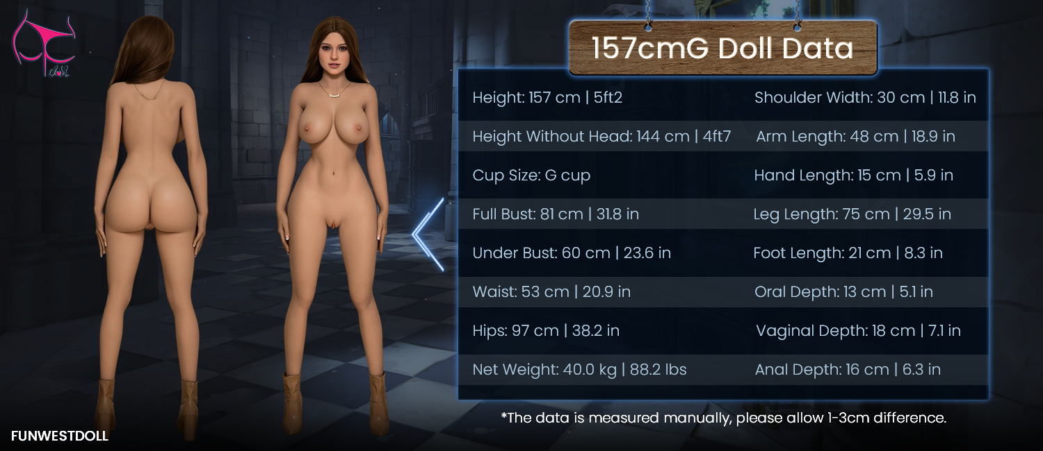 Ruusu seksinukke (FunWest Doll 157 cm G-cup #043 TPE)