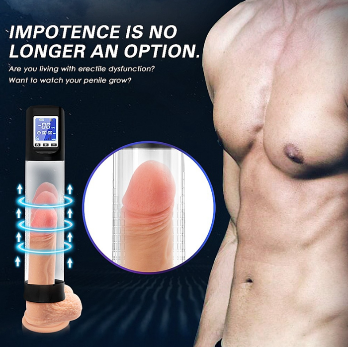 Penispumppu tyhjiöllä ja tärinällä