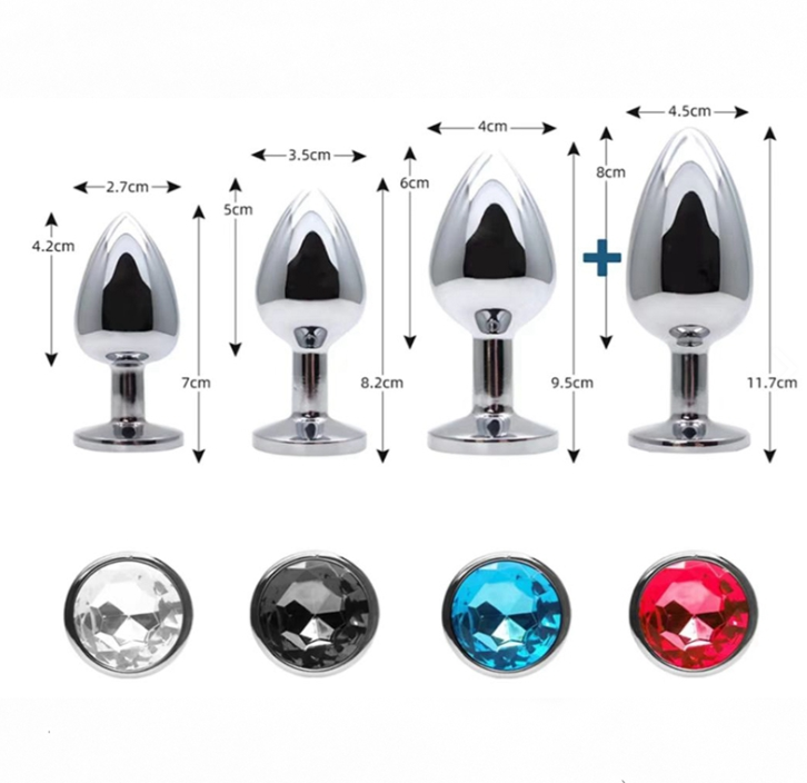 Buttplug i Aluminium – Set med 4 Storlekar