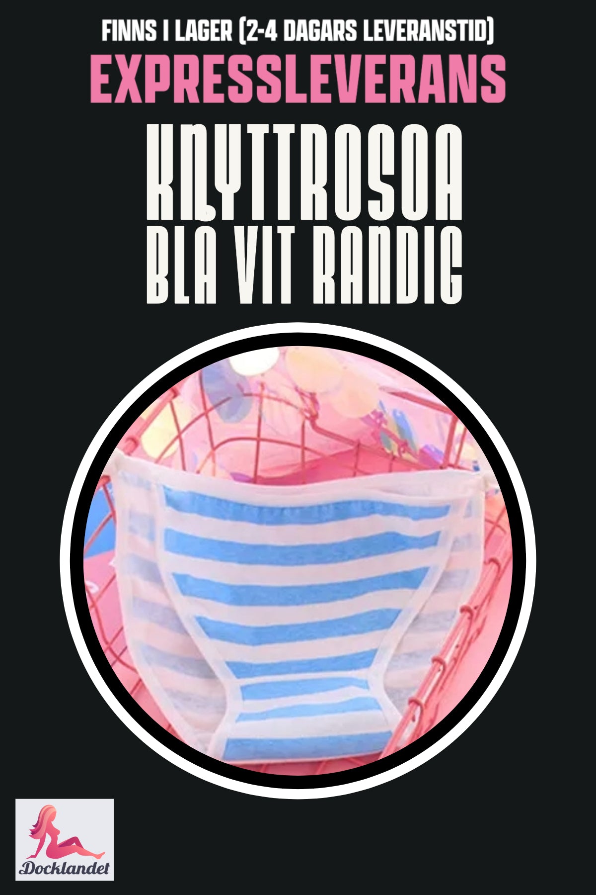 Tie ruusu varten seksinukke (vaaleanpunainen/sininen valkoinen, raidallinen)