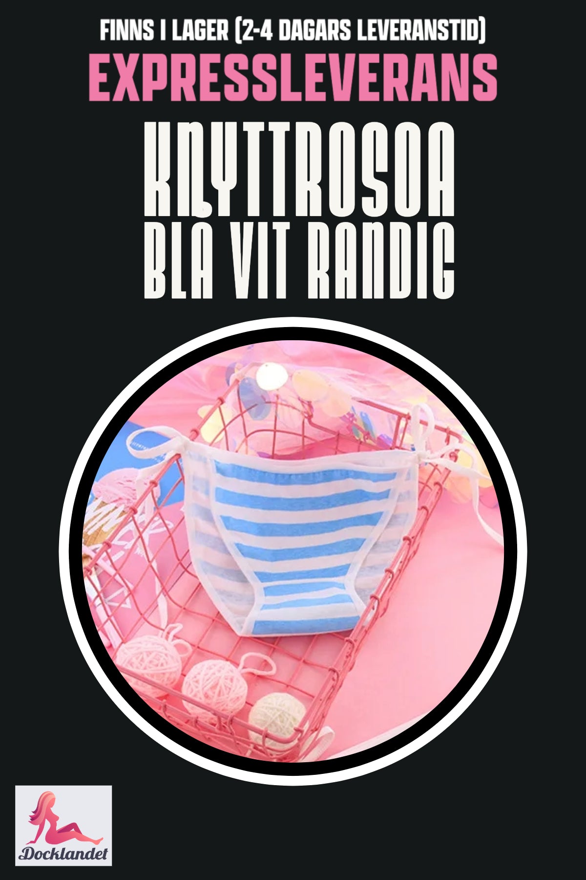 Tie ruusu varten seksinukke (vaaleanpunainen/sininen valkoinen, raidallinen)